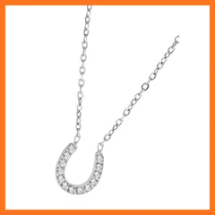 【新品】 [Nattyuperm] ネックレス レディース シルバー 馬蹄 ホースシュー 幸運 モチーフ ストーン 華奢 上品 金属アレルギー対応 チェーン ジュエリー プレゼント ホース 午年 丙午