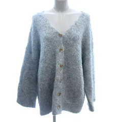 ダブルクローゼット w closet ニット カーディガン オーバーサイズ 長袖 F 水色 ライトブルー /AU