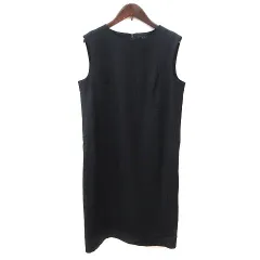 アイシービー iCB コンプリート Complete ワンピース ひざ丈 ウール ピンストライプ ノースリーブ 11 濃紺 ネイビー /MS