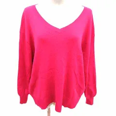 スピック&スパン Spick&Span ニット カットソー Vネック 長袖 F ピンク /YK