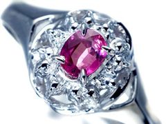 5号Pt950タンザニア産ピンクスピネル0.5ct アンティーク調リング保証 