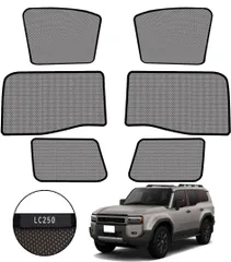 トヨタ 新型ランドクルーザー250専用 LC250 メッシュサンシェード ランクル250 サイド＆三角窓対応 マグネット式 車用カーテン UVカット 遮光 断熱 日よけ 通気 プライバシー保護 Land Cruiser 250 アクセサリー 【6枚セット】