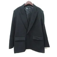 ザラ ZARA テーラードジャケット 総裏地 黒 ブラック /YI