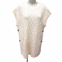 サマンサモスモス SM2 ニットベスト プルオーバー ケーブル F アイボリー 白 ホワイト /YK