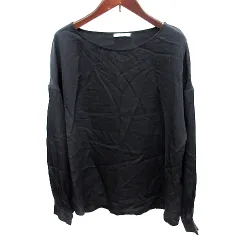 セオリーリュクス theory luxe シャツ ブラウス 絹 シルク 長袖 38 M 黒 ブラック /AU