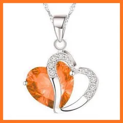 【新品】 [Josepha Lorraine] [ジョセファロレーヌ] ネックレス オープン ハート レディース チェーン 人気 シンプル 月 シルバー ゴールド プラチナ チタン ステンレス ロング 05. オレンジ 0