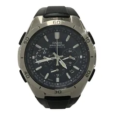 CASIO(カシオ) 腕時計美品  wave ceptor(ウェーブセプター) WVQ-M410 メンズ タフソーラー/電波 ネイビー