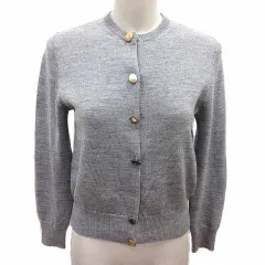 23区 オンワード樫山 カーディガン ニット 長袖 ウール 38 M グレー /YK