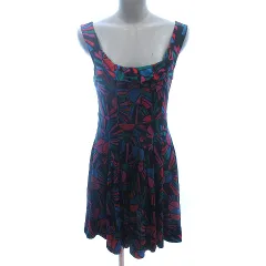 マークバイマークジェイコブス MARC by MARC JACOBS ワンピース ミニ フリル 総柄 ノースリーブ S マルチカラー /AU