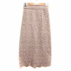 シンプリシテェ SIMPLICITE タイトスカート ロング 総レース 茶 ブラウン /YK