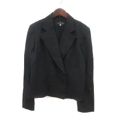 レキップヨシエイナバ L'EQUIPE YOSHIE INABA テーラードジャケット ダブル ウール 総裏地 11 黒 ブラック /MS