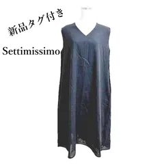 Settimissimo（セッティミッシモ ）レディース オケージョンワンピース　ロングワンピース Vネック ノースリーブワンピース ブラック 黒 無地