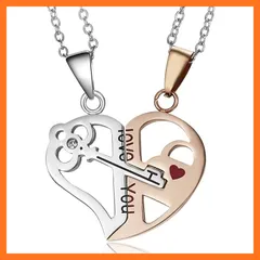 【新品】 [Festov] レディースネックレス、バレンタインデーギフト、ガールフレンド用、お揃いのカップル鎖骨チェーン、母の日/女性の日/520ギフト、永遠の愛を象徴、エレガントで多用途 (ハート型のカップル) 1