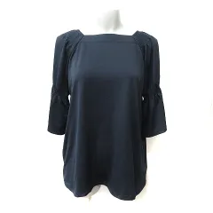 コムサイズム COMME CA ISM カットソー スクエアネック 七分袖 9 M 黒 ブラック /YI