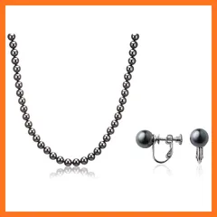 【新品】 aniva・organic(アニバ・オーガニック) [アニバオーガニック] [人工真珠の最高級品] [あこや・本真珠にも劣らない美しい輝き] パールネックレス 冠婚葬祭 日本製 天然貝核 マグネット留め イヤリング セット 40cm 8mm珠 ブ 1