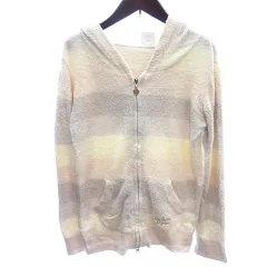 ジェラートピケ gelato pique ルームウェア パーカー ジップアップ ボーダー 刺繍 ナイロン 長袖 F ピンク /AU