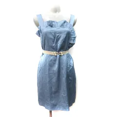 ジルスチュアート JILL STUART ワンピース ひざ丈 ノースリーブ M 水色 /YI