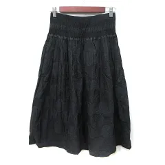 アルチザン ARTISAN フレアスカート ロング ドット 9 M 黒 ブラック /YI