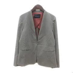 グリーンレーベルリラクシング ユナイテッドアローズ green label relaxing ノーカラージャケット 背抜き 38 グレー /MS