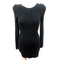 スナイデル SNIDEL ワンピース ニット タイト ミニ  長袖 F 黒 ブラック /RT