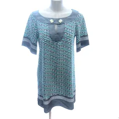 ミニマム MINIMUM ワンピース ひざ丈 総柄 半袖 グレー /AU