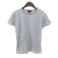 ポロジーンズ ラルフローレン POLO JEANS Tシャツ カットソー ボーダー 半袖 M 黒 ブラック 白 ホワイト 赤 レッド /MS