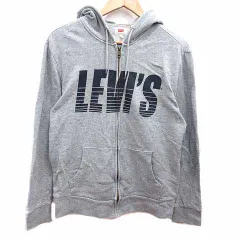 リーバイス Levi's パーカー スウェット ジップアップ フード ロゴプリント 長袖 M グレー /YK