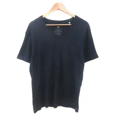 タケオキクチ TAKEO KIKUCHI Tシャツ カットソー Vネック 半袖 L 紺 ネイビー /MS