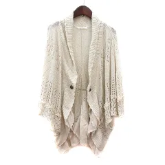 アクシーズファム axes femme カーディガン ニット 切替 フリル M ライトベージュ /MN ●RY