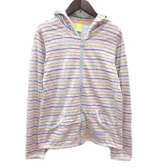 アディダスネオ adidas neo パーカー ジップアップ ボーダー 長袖 M ライトグレー /YK