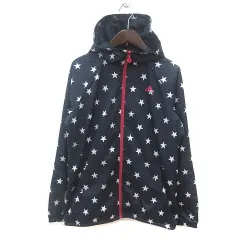 アディダス adidas ジャケット パーカー 星柄 総柄 裏メッシュ 総裏地 L 紺 ネイビー 白 ホワイト ピンク /MS