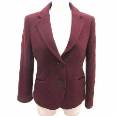 アクアスキュータム AQUASCUTUM テーラードジャケット 背抜き ウール 8 M 赤 ボルドー /YK
