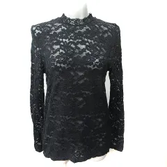 レイビームス Ray Beams カットソー 総レース 長袖 黒 ブラック /YI