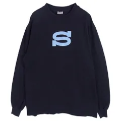 STUSSY ステューシー 90s old stussy 白タグ Sロゴ 長袖 Tシャツ カットソー ブラック系 L【中古】