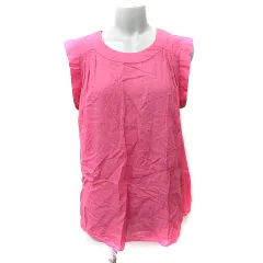 フレームワーク Framework シャツ ブラウス プルオーバー ノースリーブ 麻混 リネン混 ピンク /YI