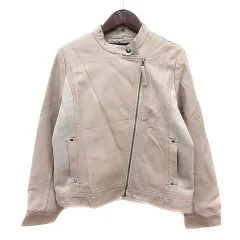 アーバンリサーチ サニーレーベル URBAN RESEARCH Sonny Label ライダースジャケット シングル 総裏地 切替 フェイクレザー 36 S ベージュ /MN
