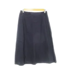 コムサデモード COMME CA DU MODE スカート フレア ミモレ ロング タック きちんと感 通勤 オフィス シンプル M 紺 ネイビー /MN3