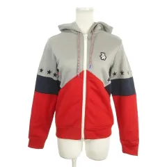 キャロウェイ CALLAWAY パーカー ジップアップ 長袖 裏起毛 ゴルフ M グレー 切替 ワンポイント /MN24 ■ECD001