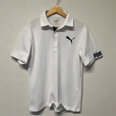 (^w^)b PUMA プーマ 半袖 ポロシャツ ホワイト スポーツウェア ゴルフウェア トレーニングウェア メンズ サイズM OM10414HG