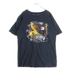 VINTAGE (ヴィンテージ) Harley Davidson ハーレーダビッドソン イーグルグラフィック デザイン 両面プリント Tシャツ カットソー ブラック