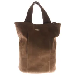 PRADA (プラダ) 25SS カーフスウェード2WAY トートバッグ ブラウン 2VG129