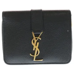 SAINT LAURENT PARIS (サンローランパリ) YSLライン ラージジップウォレット コンパクトウォレット ミニ財布 ブラック レザー 670285 ゴールド金具