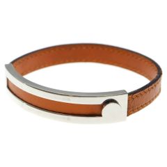 美品 エルメス プスプス ブレスレット □E刻印 レザー ブラウン
