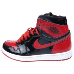 NIKE (ナイキ) AIR JORDAN 1 RETRO HIGH OG BRED PATENT エアジョーダン1 レトロ ブレッド パテント ハイカットスニーカー レッド/ブラック US8.5/26.5 555088-063