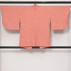 羽織 袷 身丈78cm 裄丈66cm Sランク 正絹 Mサイズ カジュアル 紐あり 雲取り 菊 上品 落ち着き ピンク系 1217-13816