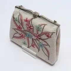 バッグ 礼装用 ビーズ Aランク 和装小物 ピンク系 クリーム系 1222-00876