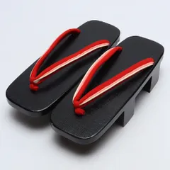 未使用品 下駄 カジュアル S 木製 Aランク 和装小物 黒系 1244-00787