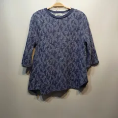 ブルー パータン 7分 袖 アシンメトリー Tシャツ 90 サイズ 春 秋