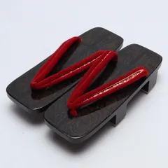 未使用品 下駄 カジュアル S 木製 Aランク 和装小物 黒系 1244-00801