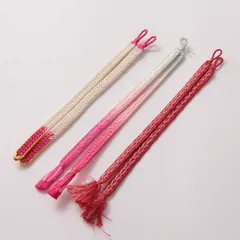 羽織紐 Sランク カジュアル 正絹 和装小物 白系 ピンク系 1242-00958